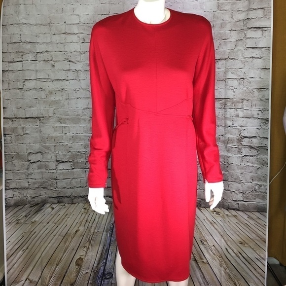 Vintage Geoffrey Beene New York I.magnin red long sleeve dress NWT - Picture 1 of 8